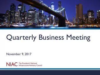Quarterly Business Meeting  November 9, 2017  1  Scoping Study  Agenda  Discussion of initial