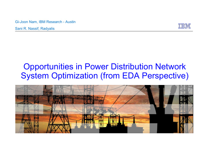 opportunities in power distribution network