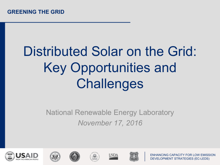 distributed solar on the grid key opportunities and