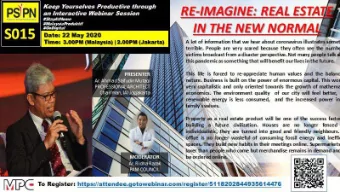 Re  Re-Imagine:  Imagine:  Real Estate  Real Estate  in the  in the  New Normal  New Normal  AHMAD