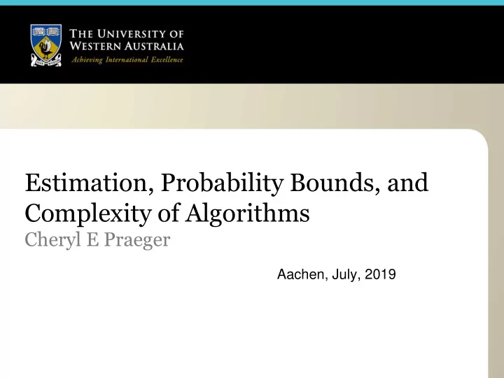estimation probability bounds and