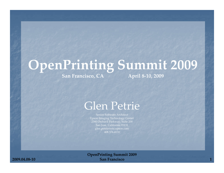 openprinting summit 2009
