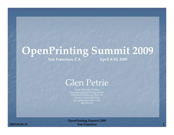 openprinting summit 2009