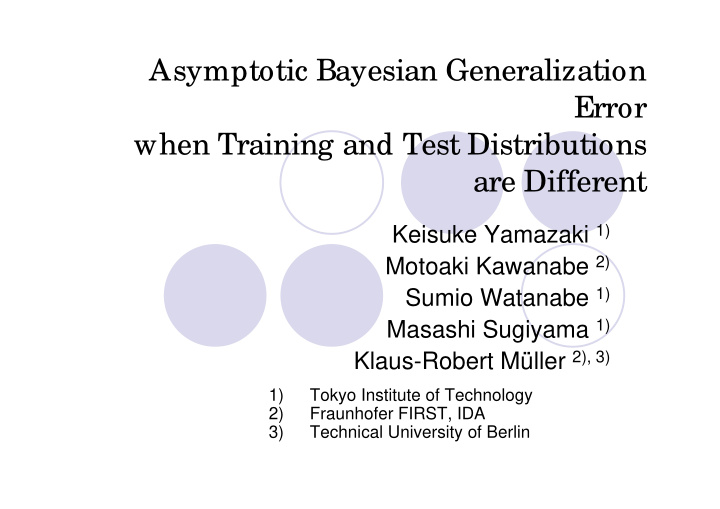 asymptotic bayesian generalization error when training