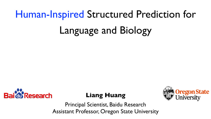 human inspired structured prediction for language and