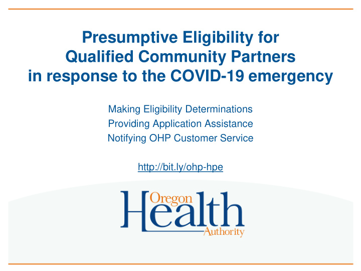 qualified community partners