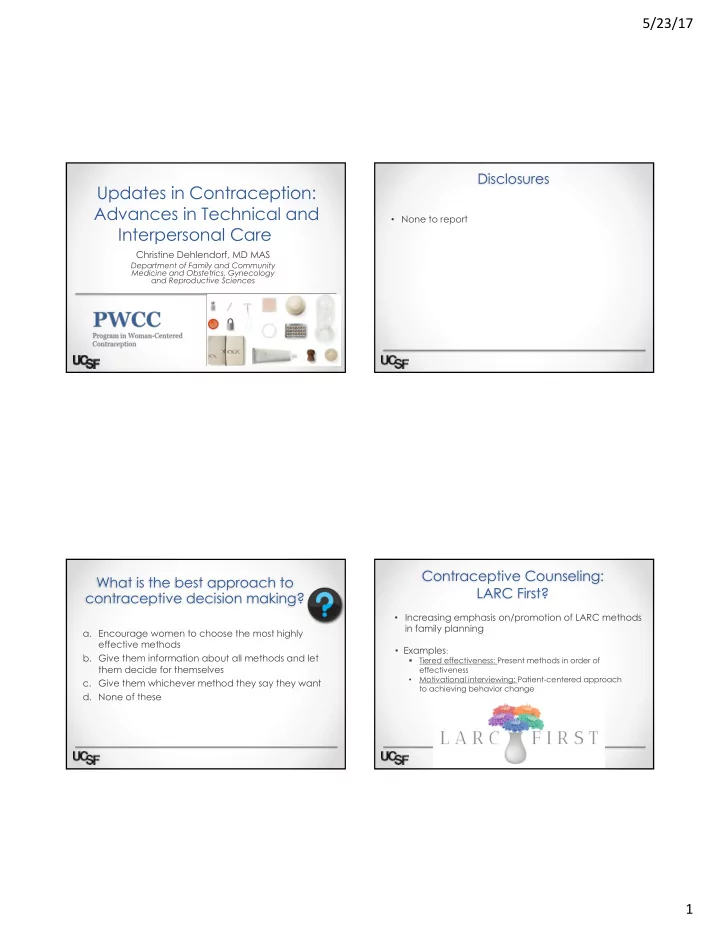 updates in contraception advances in technical and