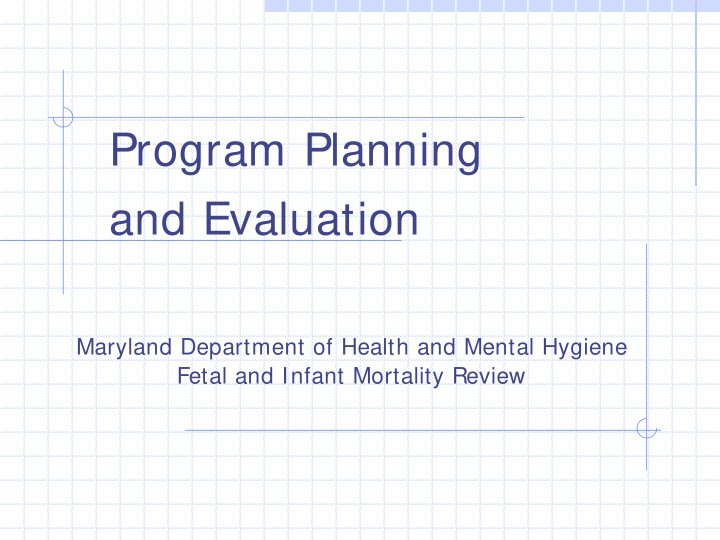 program planning