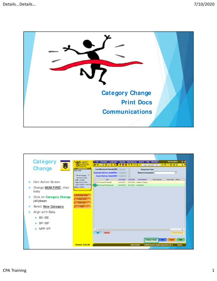 category change print docs communications
