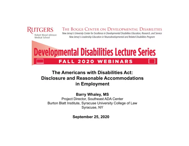 the americans with disabilities act disclosure and