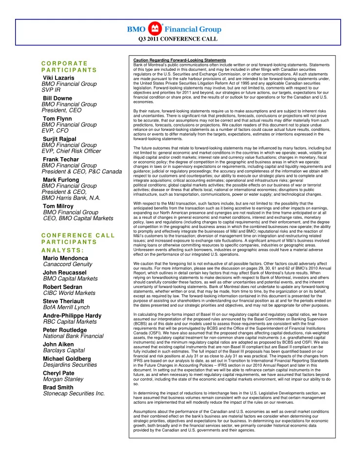 q3 2011 conference call