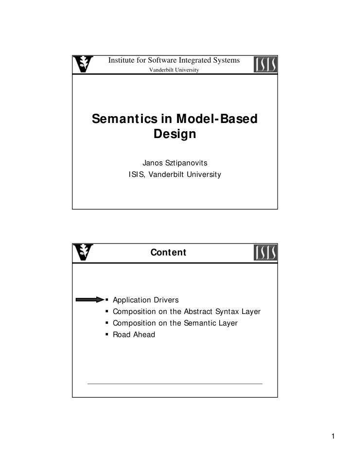 semantics in model based design