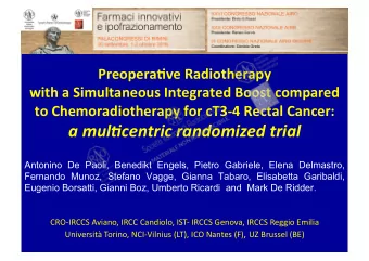 a  mul&amp;centric  randomized  trial    Antonino De Paoli, Benedikt Engels, Pietro