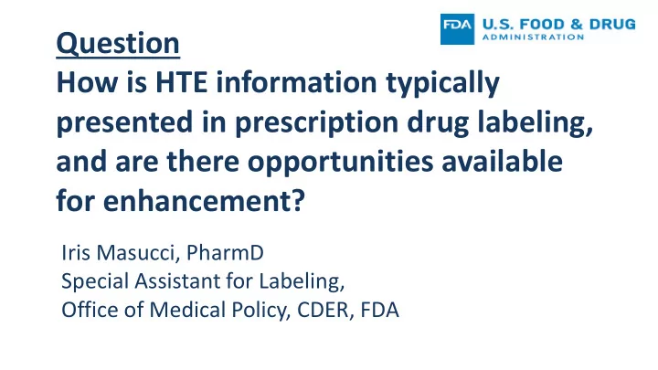question how is hte information typically presented in