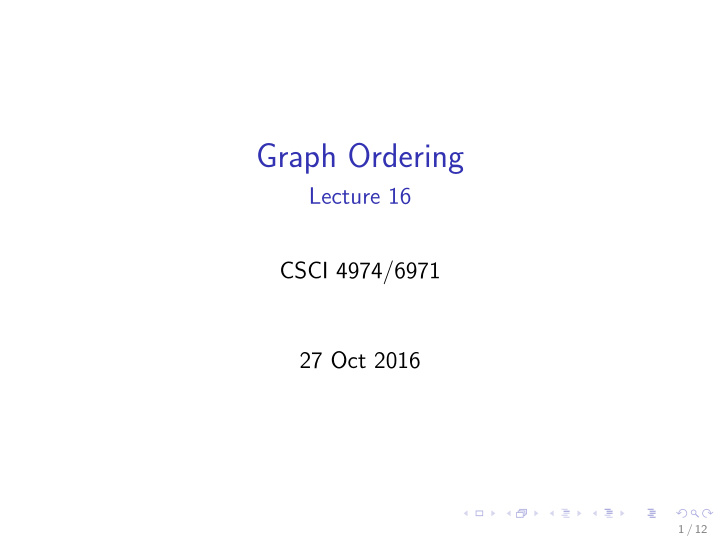 graph ordering