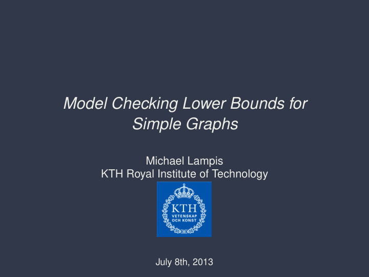 model checking lower bounds for simple graphs
