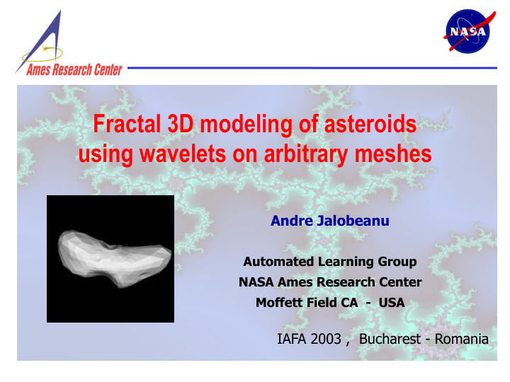 fractal 3d modeling of asteroids using wavelets on