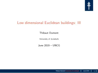 Low dimensional Euclidean buildings: III  Thibaut Dumont  University of Jyv  askyl  a  June