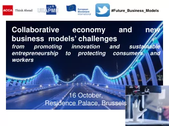 Collaborative  economy  and  new business models challenges  from  promoting  innovation  and