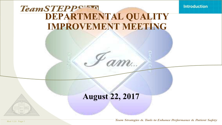 departmental quality improvement meeting
