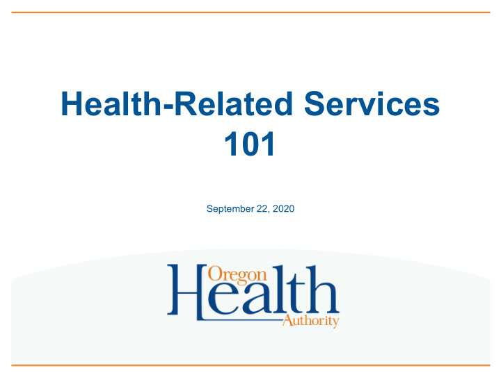 health related services 101