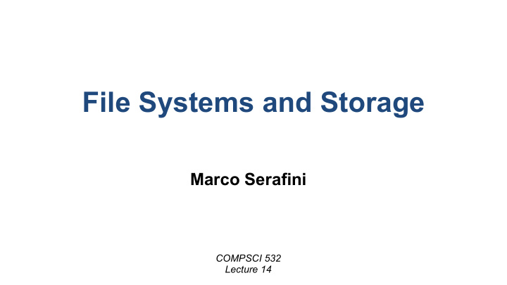 file systems and storage