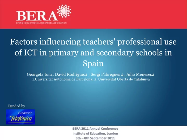 factors influencing teachers professional use of ict in