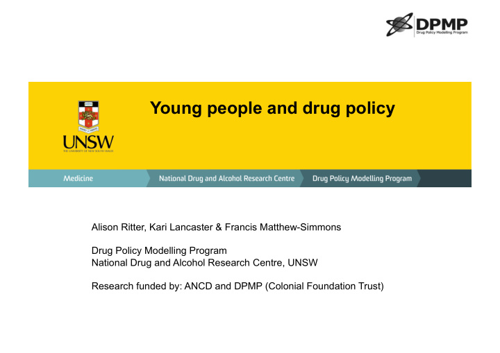 young people and drug policy