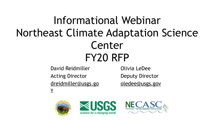 informational webinar northeast climate adaptation