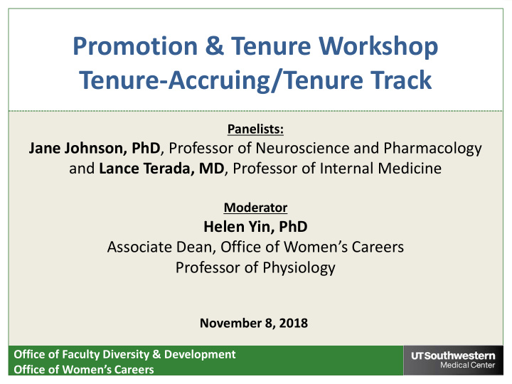 tenure accruing tenure track