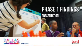 PHASE 1 FINDINGS  PRESENTATION  APRIL 2018  A YEAR-LONG PROCESS  Local &amp;  Public  Global