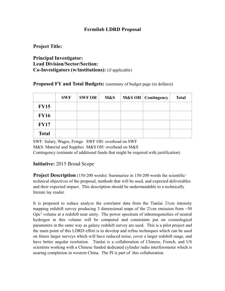 project title principal investigator lead division sector