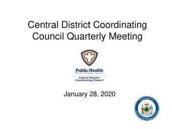 Central District Coordinating  Council Quarterly Meeting  January 28, 2020  Central District