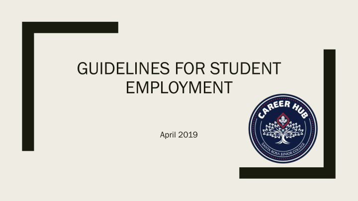 guidelines for student employment