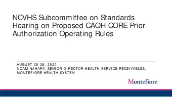 NCVHS Subcommittee on Standards  Hearing on Proposed CAQH CORE Prior  Authorization Operating Rules