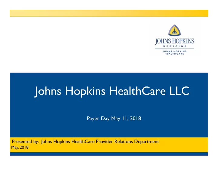 johns hopkins healthcare llc