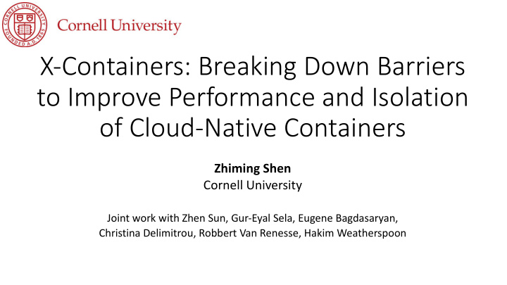 x containers breaking down barriers to improve