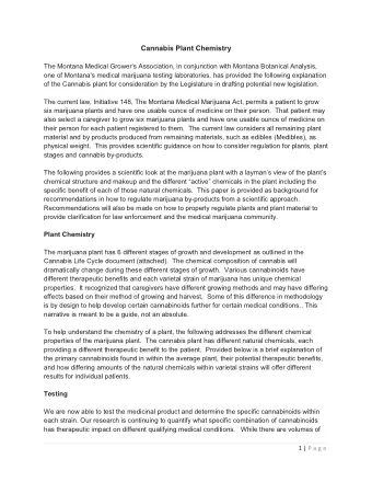 Cannabis Plant Chemistry  The Montana Medical Growers Association, in conjunction with Montana