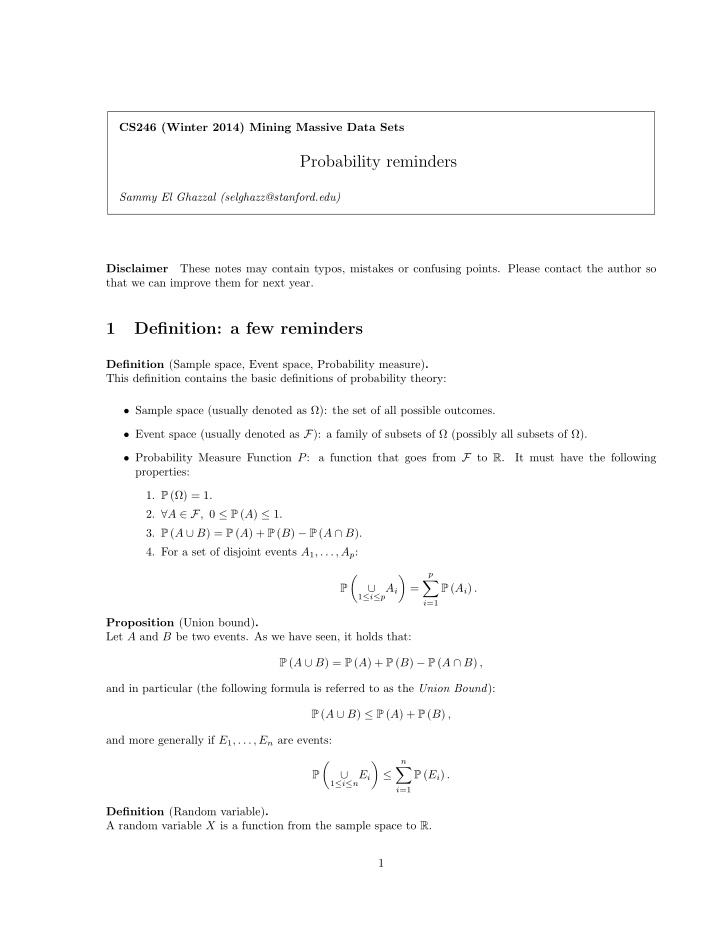 probability reminders