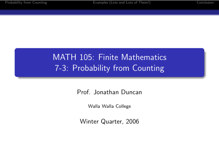 math 105 finite mathematics 7 3 probability from counting