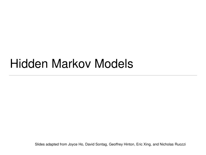 hidden markov models