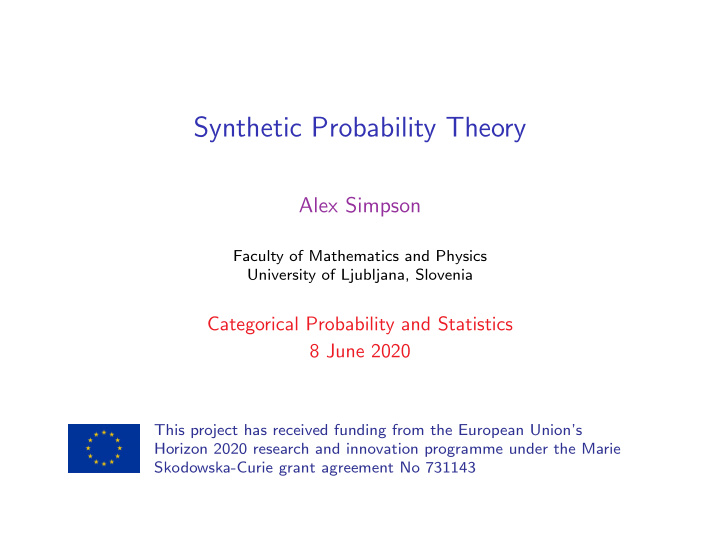 synthetic probability theory