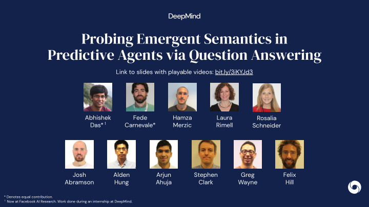 probing emergent semantics in predictive agents via