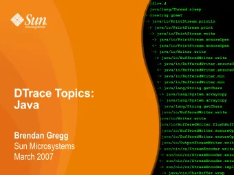 DTrace Topics:  -&gt; java/lang/System.arraycopy  &lt;- java/lang/System.arraycopy  Java  &lt;-