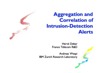 Aggregation and  Aggregation and  Correlation of  Correlation of  Intrusion-Detection