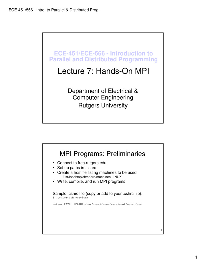 lecture 7 hands on mpi