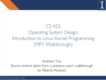 (MP1 Walkthrough)  Andrew Yoo  (Some content taken from a previous year's walkthrough  by Alberto