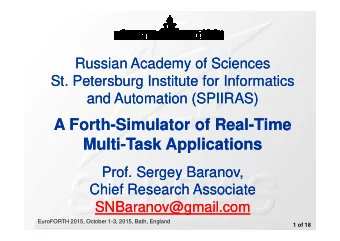 A Forth  A Forth  A Forth-Simulator of Real  A Forth-Simulator of Real  Simulator of Real-Time