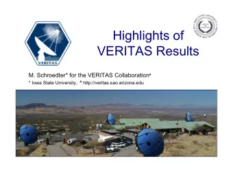 Highlights of  VERITAS Results M. Schroedter* for the VERITAS Collaboration # * Iowa State
