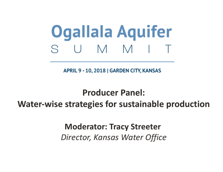 producer panel water wise strategies for sustainable